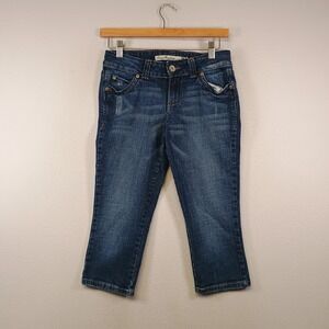 Y2K Boho True Freedom Women 3 Denim Capri Embroidered Low‎ Rise Cropped Jeans